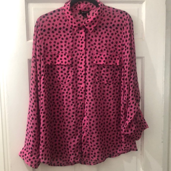 I ❤️ RONSON Pink and Black Dalmatian Blouse - Picture 1 of 7